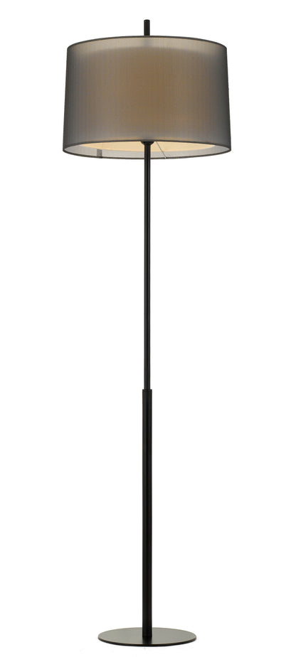 TFS FLOOR LAMP (2-PART KIT) 40wE27max H:1500 D: 430 BLACK body / BLACK&WHITE shade
