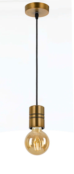 TFS CORD SET 25wE27max wSHADE RING L:2400 ANT.BRASS / BLACK