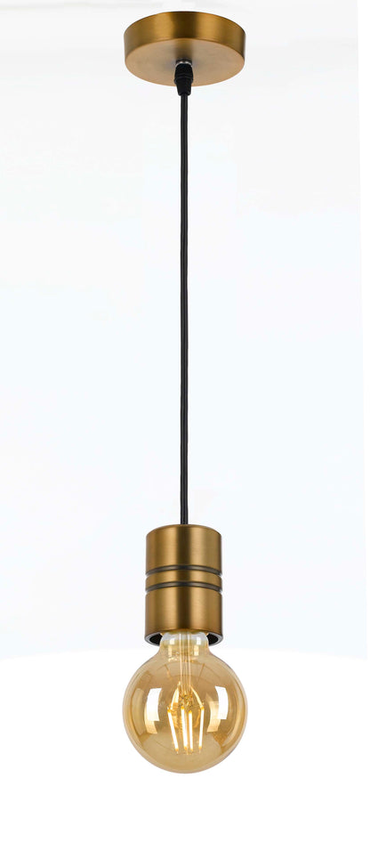 TFS CORD SET 25wE27max wSHADE RING L:2400 ANT.BRASS / BLACK
