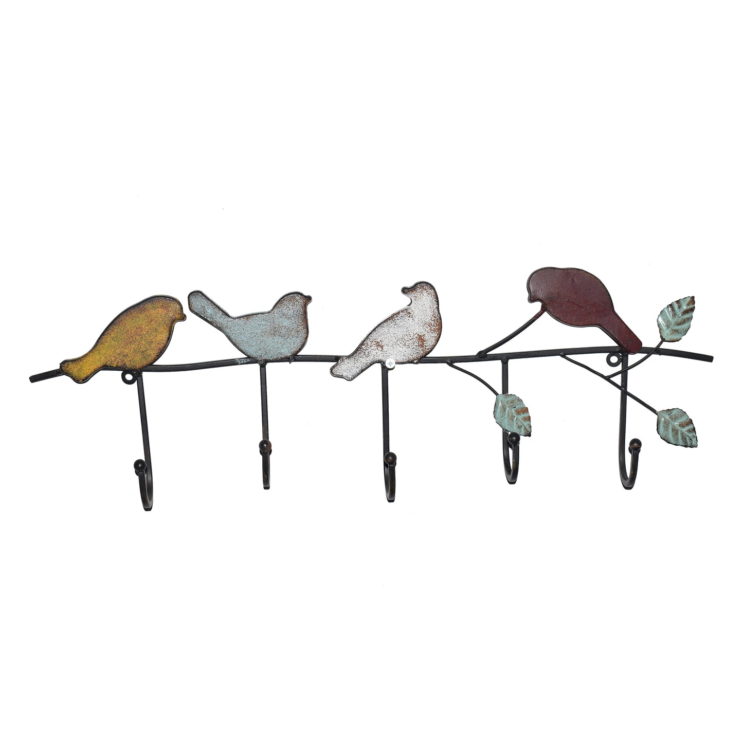 Metal Birds Wall Hanging with Hooks