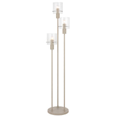 TFS FLOOR LAMP 3x25wE27max L:330 W:320 H:1560 foot swt GREY / CLEAR