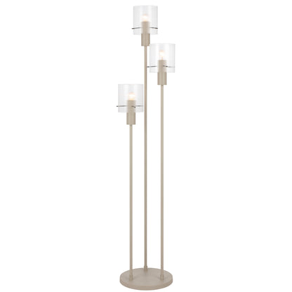 TFS FLOOR LAMP 3x25wE27max L:330 W:320 H:1560 foot swt GREY / CLEAR