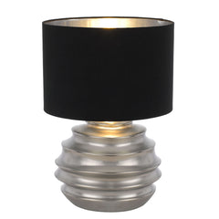 TFS CERAMIC TABLE LAMP 25wE27max D:300 H:425 SILVER / BLACK