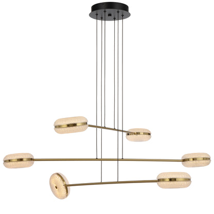 TFS 6 LTS PENDANT 6x10wLED D1040 H70 3000k non-DIM CAB2.5M ANT GOLD / CLEAR
