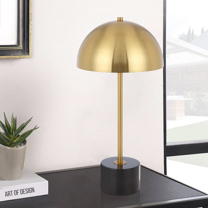 TFS TABLE LAMP 2x25wE27max D:250 H:500 inline switch BLACK MARBLE/ANT GOLD