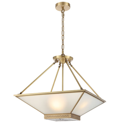 TFS PE CTC 4x25wE27max D:500 H:160 chain:2M BRASS/FROST GLASS