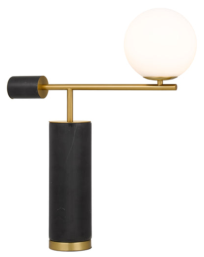 TFS TABLE LAMP 25wE27max D:510 H:600 Inline Switch BLACK / OPAL MATT