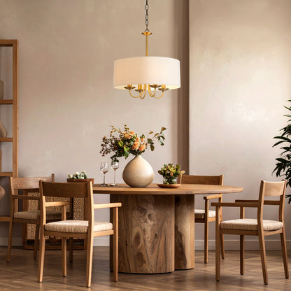 Norastone TFS 4LT PENDANT 4x25wE14max D450 H435 chain 2M BRASS/ IVORY LINEN