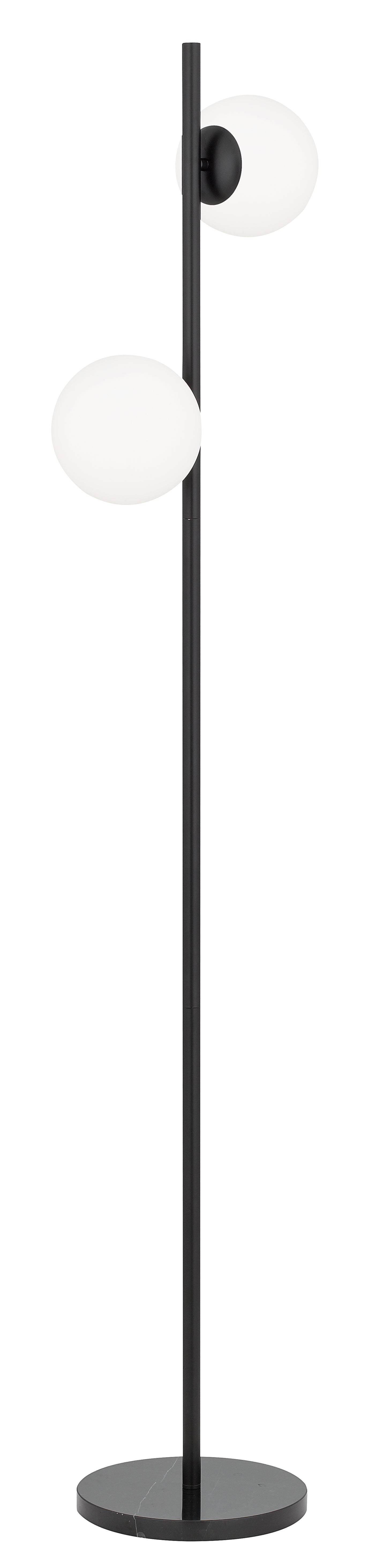 TFS 2 LIGHTS FLOOR LAMP 2x25wE27 D:240 H:150 BLACK/BLACK MARBLE/OPAL MTT