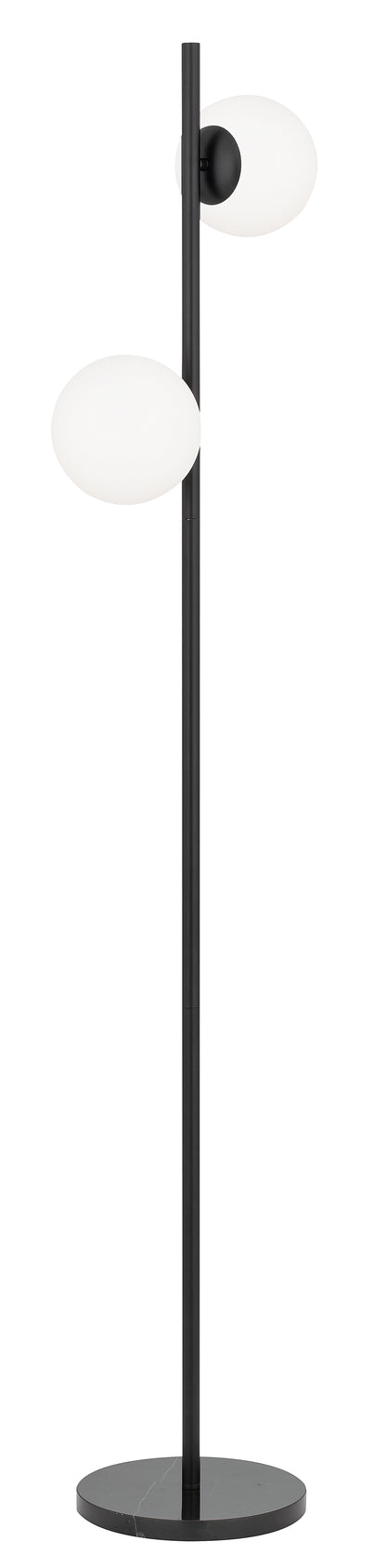 TFS 2 LIGHTS FLOOR LAMP 2x25wE27 D:240 H:150 BLACK/BLACK MARBLE/OPAL MTT