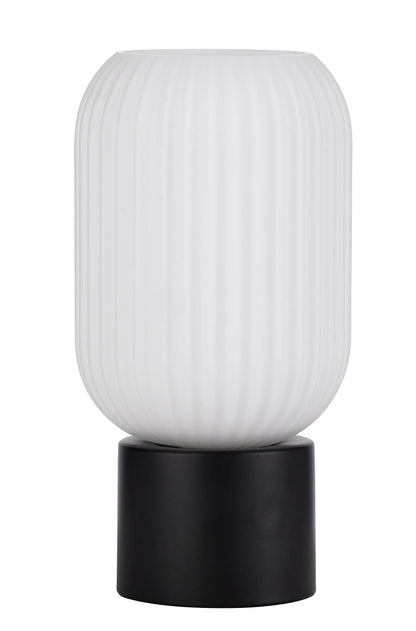 TFS TABLE LAMP 25wE27max H:250 D:200 inline Switch BLACK MATT/OPAL MATT