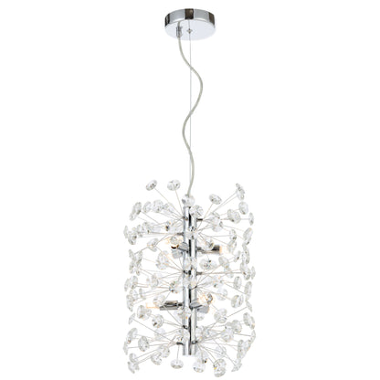 TFS 6LT VERTICAL PENDANT 6x6wG9max D300 H350 CAB.2M CRYS H130 CHROME / CLEAR