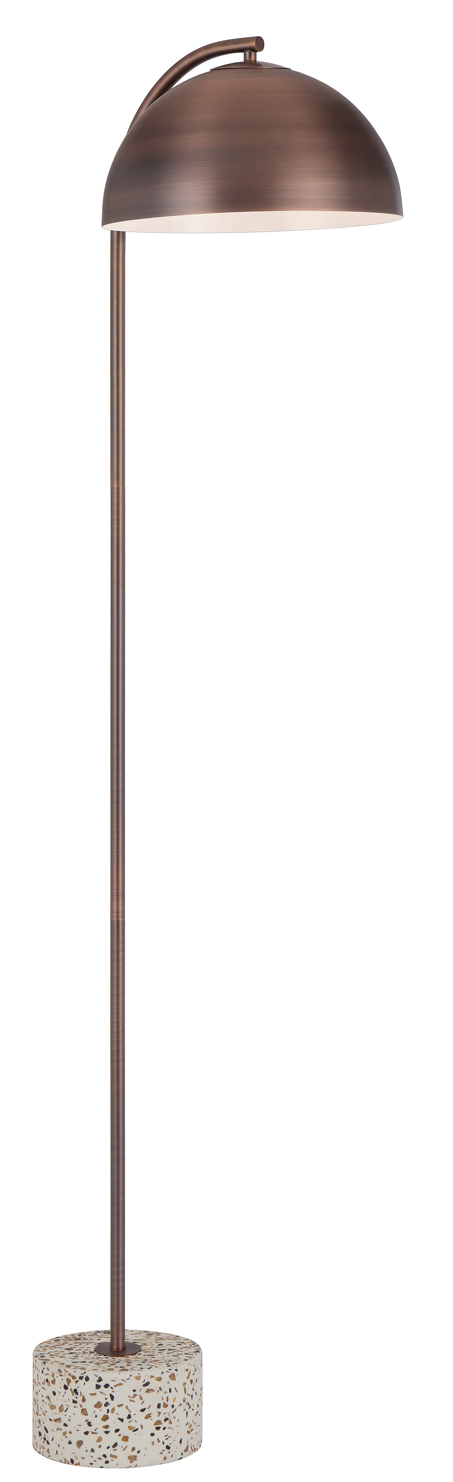 TFS FLOOR LAMP 25wE27max L:400 W:180 H:1500 cable2.0 foot WHITE TERRAZZO / BRONZE