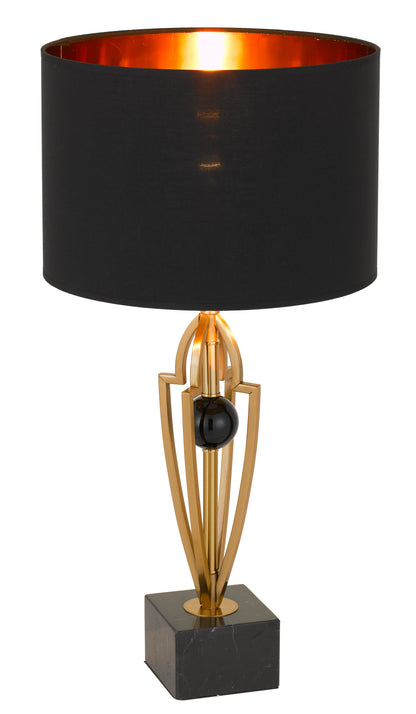 TFS TABLE LAMP 25wE27max D:350 H:700 Inline Switch BLACK / ANTIQUE GOLD