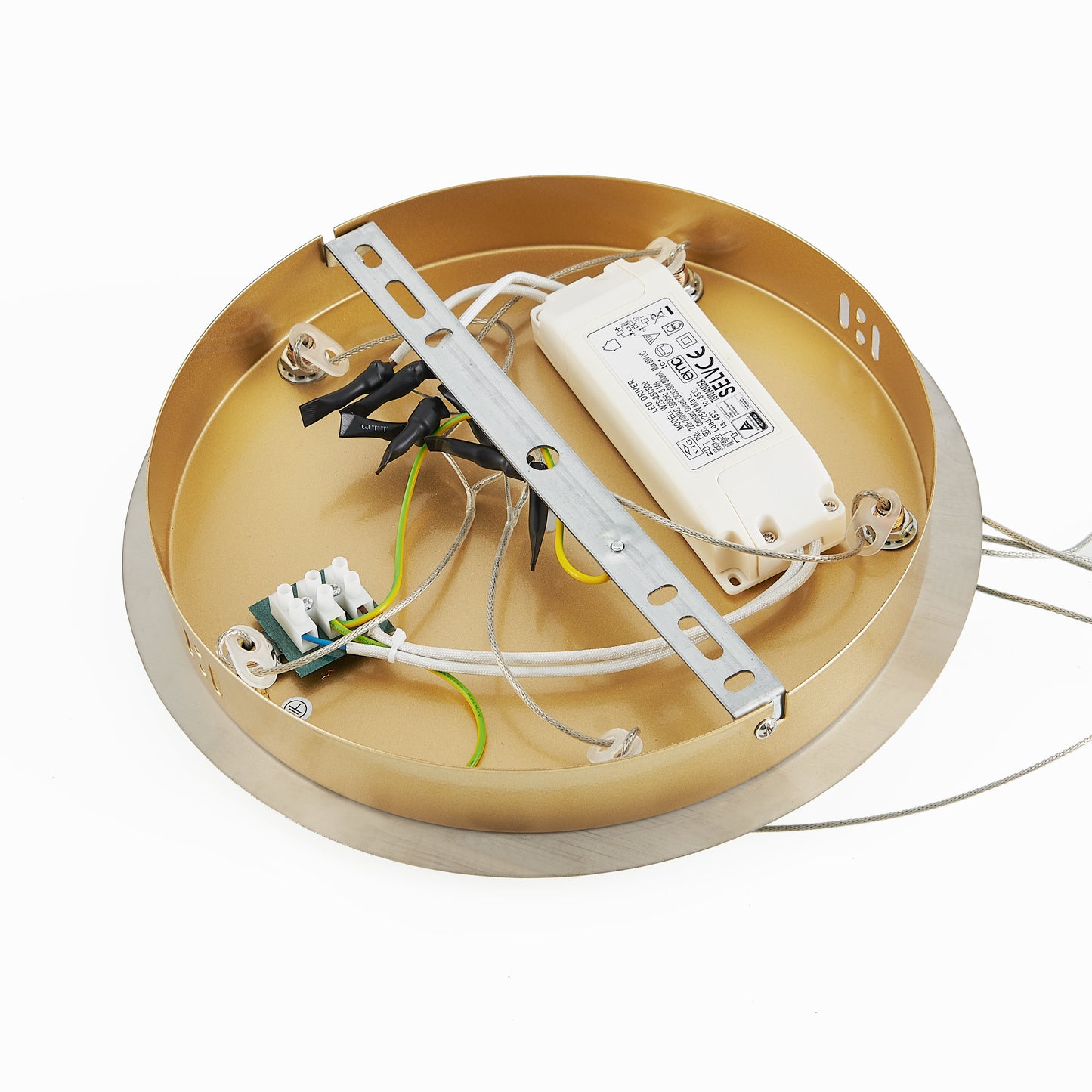 TFS 5 LTS PENDANT 5x5wLED 3000K D:300 1540Lm CAB.3m ( D:90 H:85) GOLD/BUBBLE GLASS