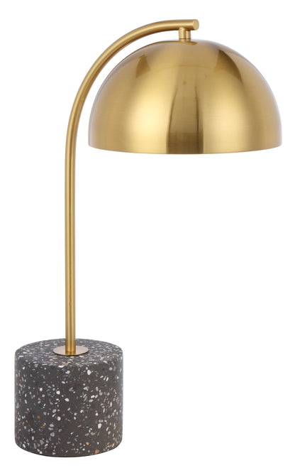 TFS TABLE LAMP 6wGU10max L:310 W:200 H:470 2.0line swt BLACK TERRAZO / ANT GOLD