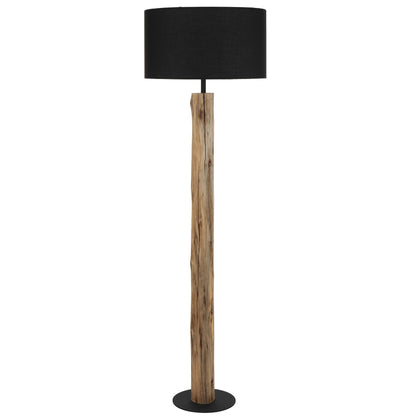 TFS FLOOR LAMP 25wE27max D:450 H:1500 FOOT SWTCH WOOD / BLACK SHADE