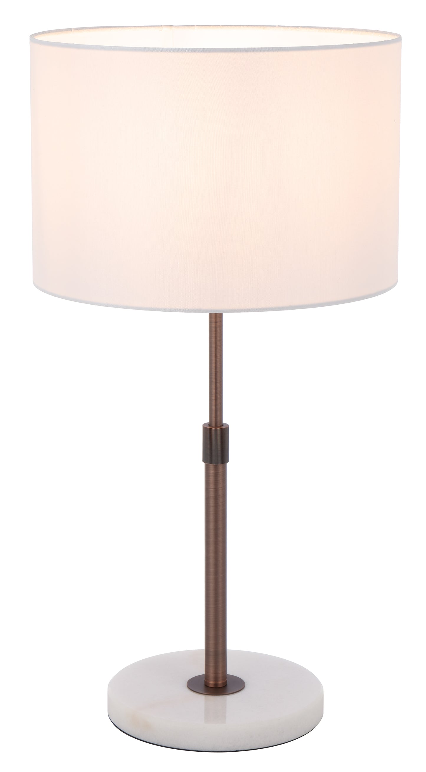 TFS TABLE LAMP 25wE27max H:550max D:300 inline switch WHITE MARBLE / BRONZE / IVORY