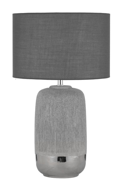 TFS CERAMIC TABLE LAMP 25wE27max H:470 D:280 SILVER/GREY