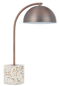 TFS TABLE LAMP 6wGU10max L:310 W:200 H:470 2.0line swt WHITE TERRAZO / BRONZE
