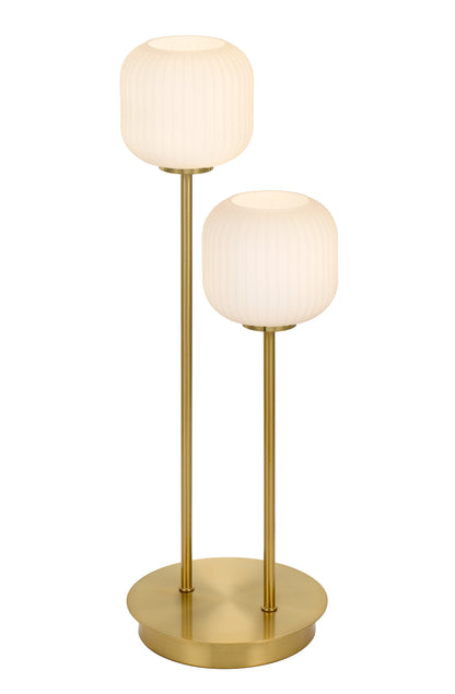 TFS 2 TABLE LAMP 2*3wG9 NON-DIM H500 ANT.GOLD / OPAL MATT
