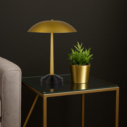 TFS TABLE LAMP 2x25wE27max D400 H500 TOUCH SWITCH ANTIQUE BRASS / DARK COFFEE