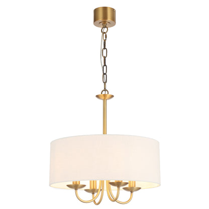 Norastone TFS 4LT PENDANT 4x25wE14max D450 H435 chain 2M BRASS/ IVORY LINEN