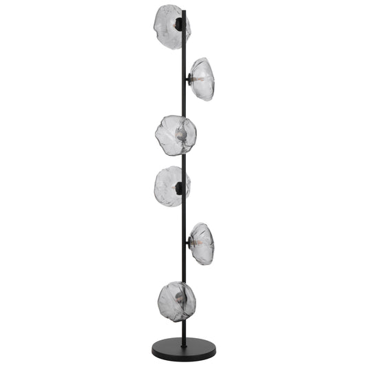 Reims TFS FLOOR LAMP 6 LTS 6x6wG9max H1600 GLASS D200 BLACK / SMOKE GLASS