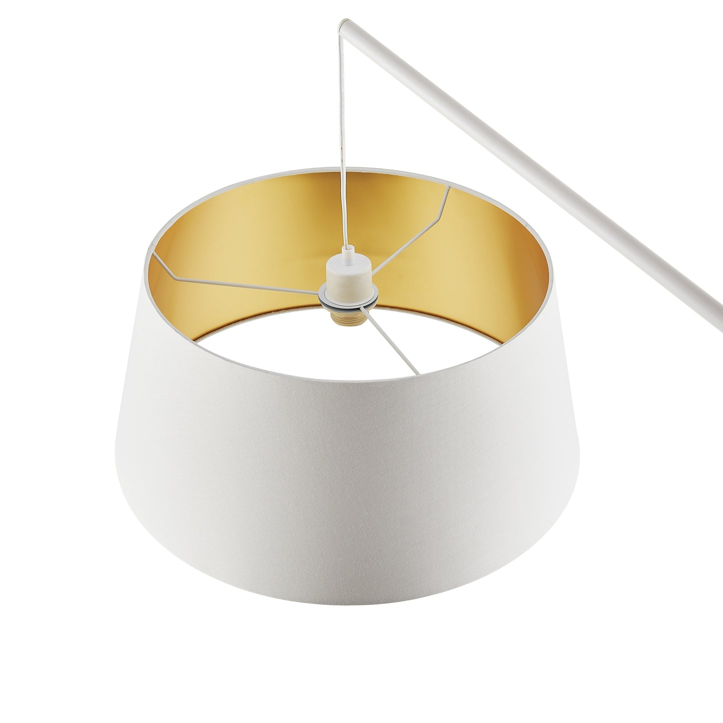 TFS FLOOR LAMP 25wE27max L1510 W500 H1800 cab:2.0m foot WHITE MATT/IVORY-GOLD MATT