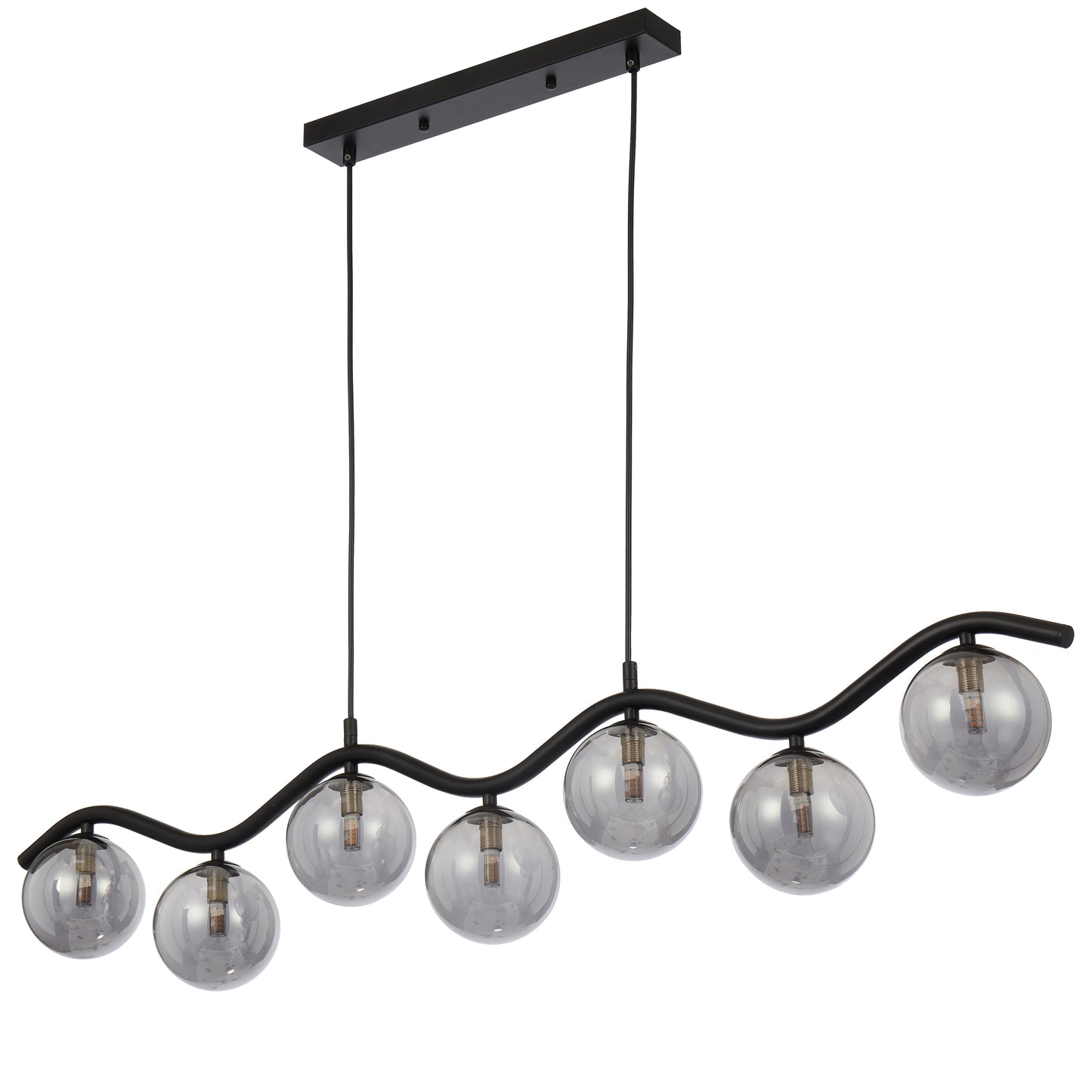 Rivastone TFS 7LT PENDANT 7x6wG9max KIT L1150 W120 H200 CAB2m BLACK / SMOKE