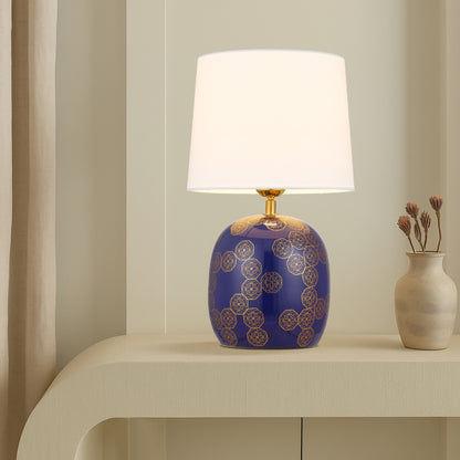 Cascais TFS CERAMIC TABLE LAMP 25wE27max H:420 D:250 inline BLUE / IVORY