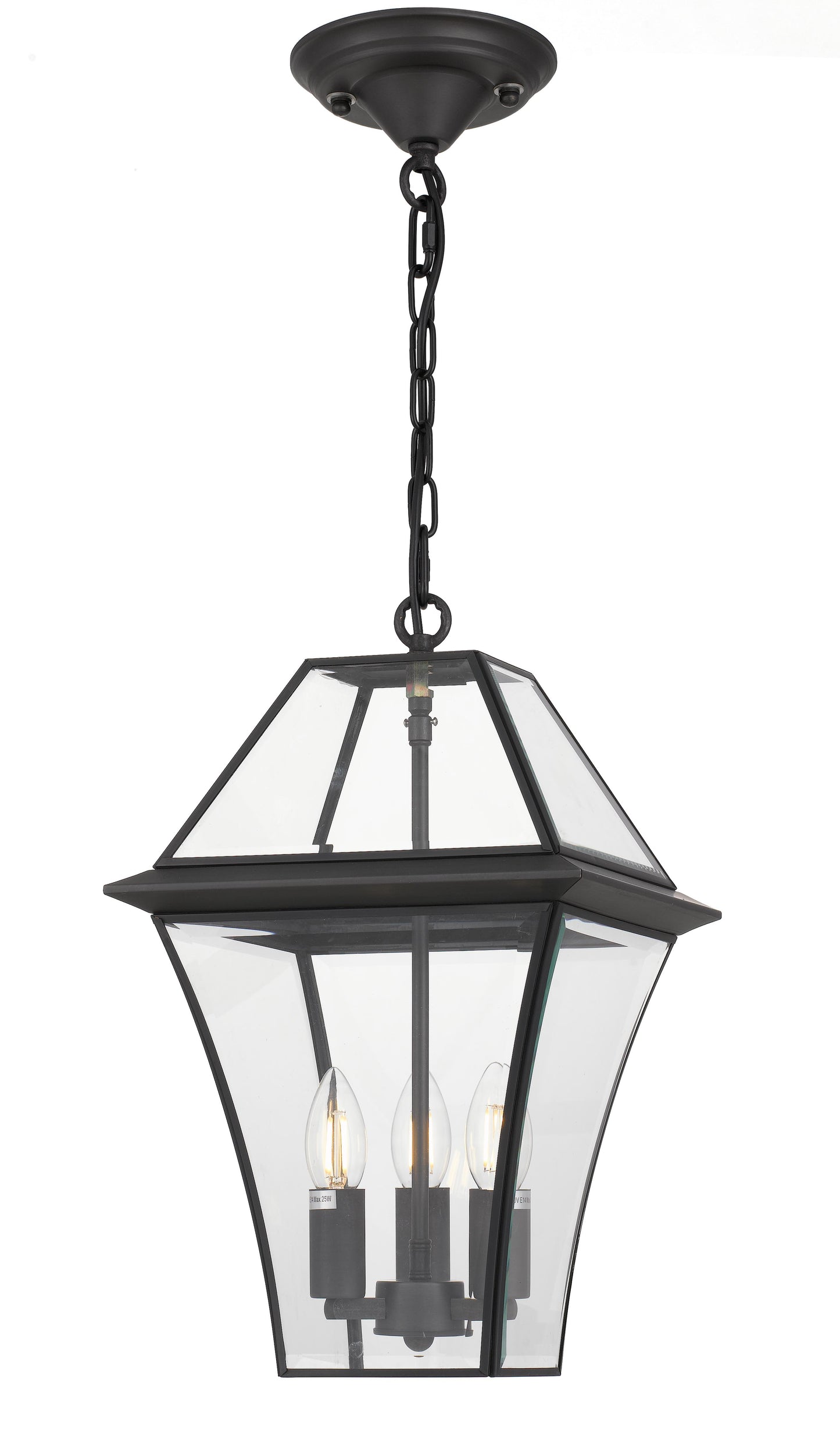 TFS 27 PENDANT 25wE14max L:275 H:400 - IP43 BLACK/CLEAR ROD:300mm + CHAIN:1000
