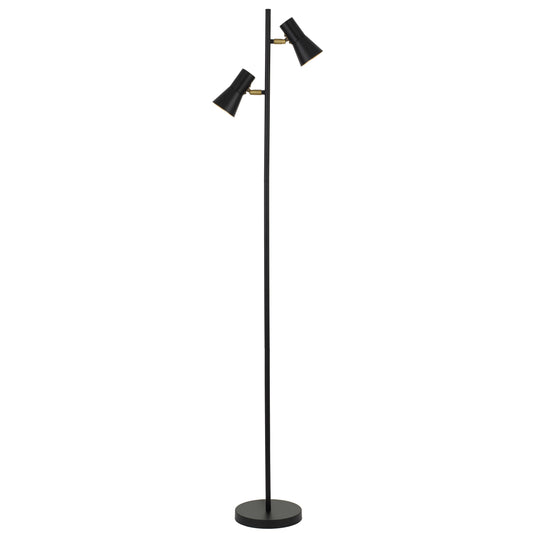 Toledo TFS FLOOR LAMP 2x6wGU10max 294x205x1530 FOOT SWT BLACK SATIN/BRAS/GOLDEN INSIDE