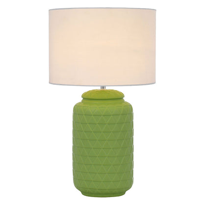 TFS CERAMIC TABLE LAMP 25wE27max D:300 H:530 GREEN / WHITE