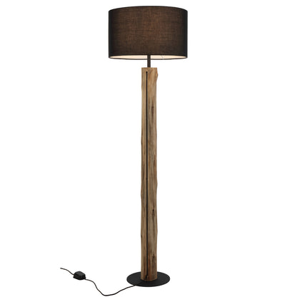 TFS FLOOR LAMP 25wE27max D:450 H:1500 FOOT SWTCH WOOD / BLACK SHADE