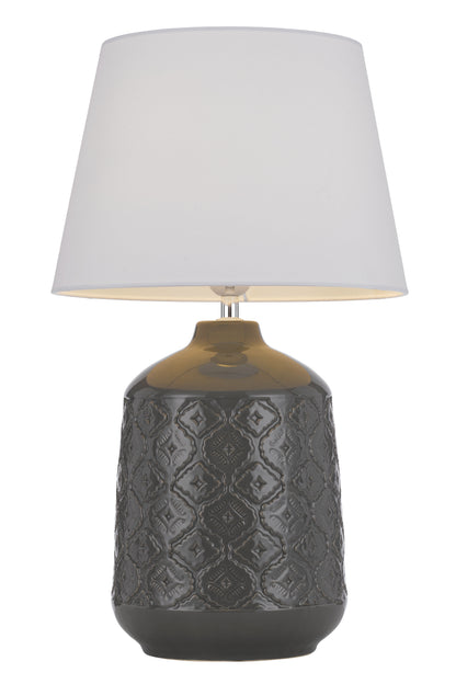 TFS CERAMIC TABLE LAMP 25wE27max H:535 D:300 GREY/WHITE