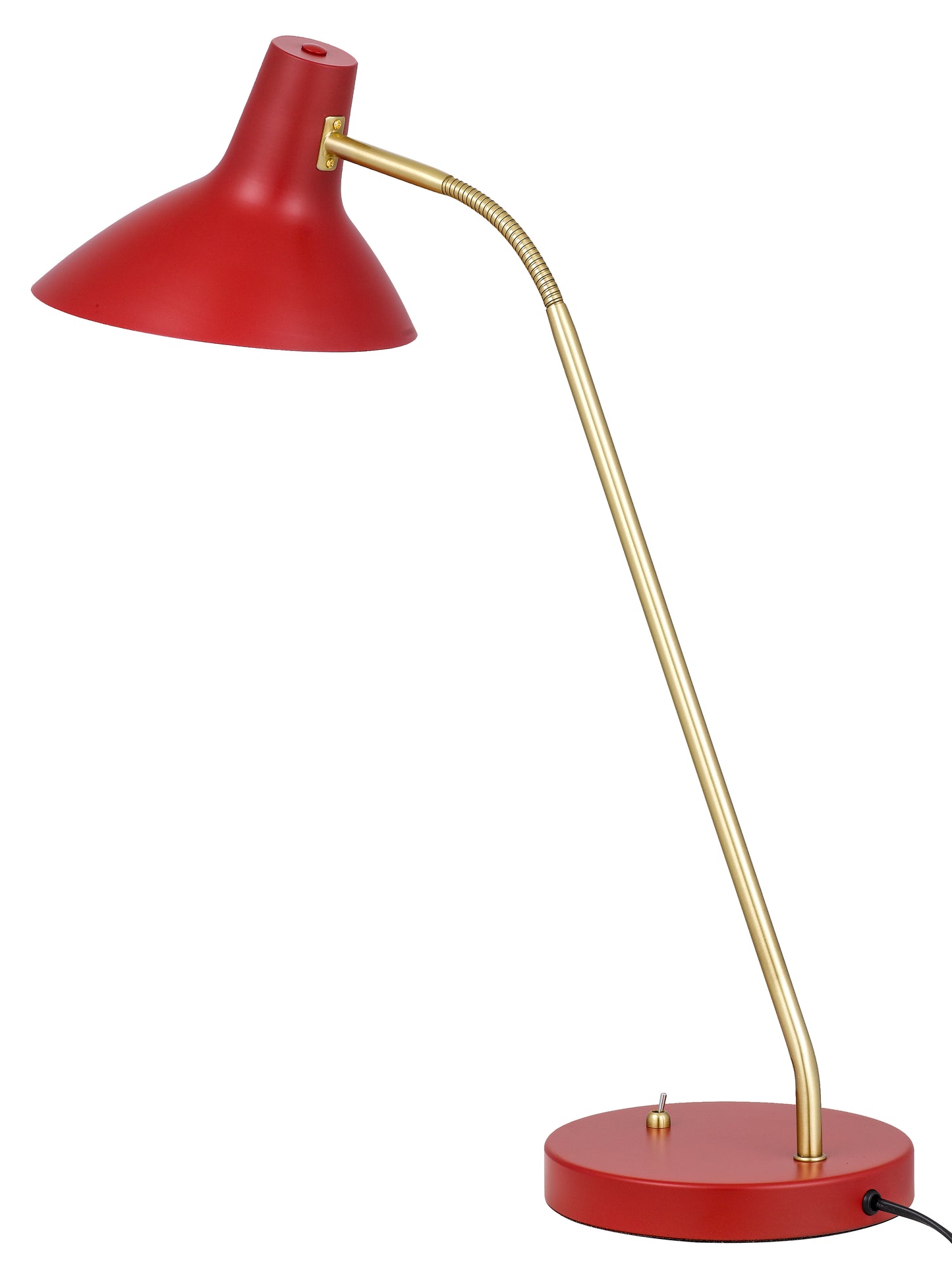 TFS TABLE LAMP 25wE27max H:645 D:180 RED/ BRASS MATT/RED ROCKET SWITCH
