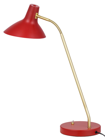 TFS TABLE LAMP 25wE27max H:645 D:180 RED/ BRASS MATT/RED ROCKET SWITCH