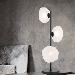Modern Chamonix table lamp with three G9 lights and gold finish