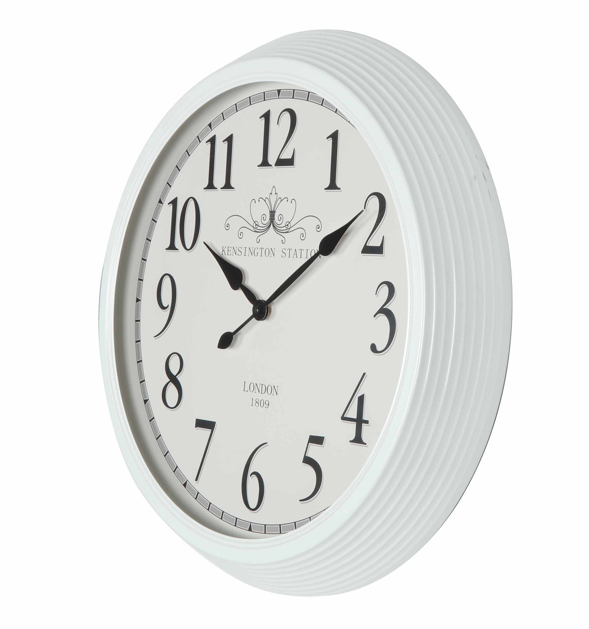 Metal White Kensington Station Wall Clock