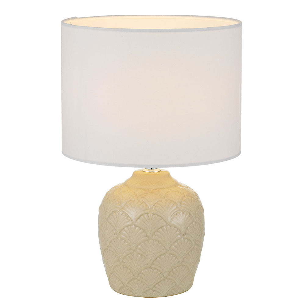 TFS CERAMIC TABLE LAMP 25wE27max H:340 D:220 CREAM/WHITE