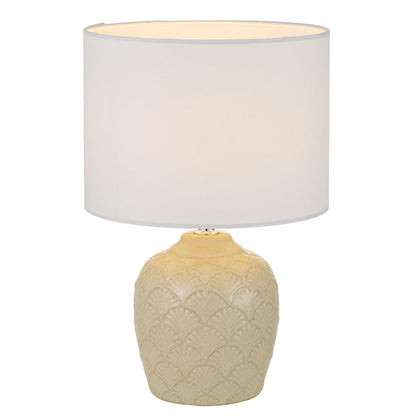 TFS CERAMIC TABLE LAMP 25wE27max H:340 D:220 CREAM/WHITE
