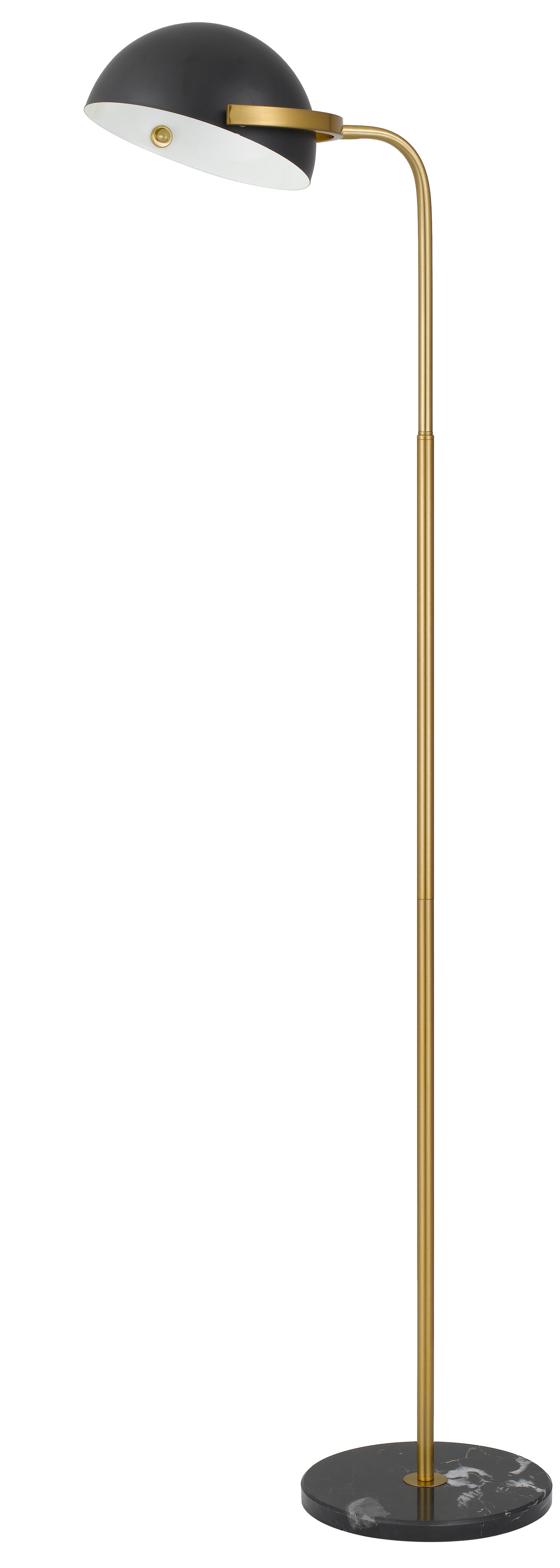 TFS FLOOR LAMP 25wE27max H:1620 L:280 BLACK BASE& SHADE ANTI GOLD TUBE FOOT SWITCH