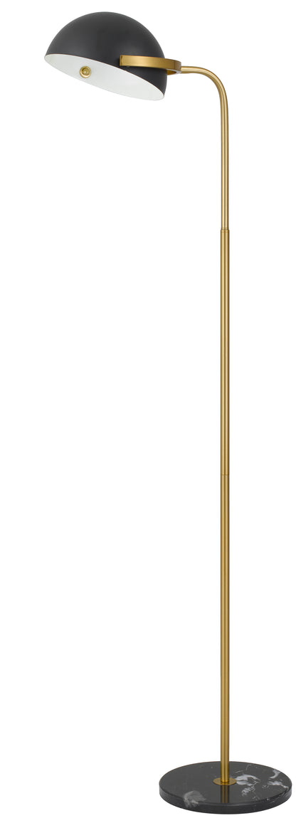 TFS FLOOR LAMP 25wE27max H:1620 L:280 BLACK BASE& SHADE ANTI GOLD TUBE FOOT SWITCH