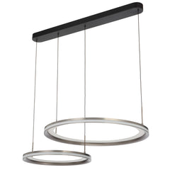 TFS 2 LT PENDANT 96wLED D:600 + D:800 L:1800 3000K DIM 4240Lm CAB2m PEARL GREY/FROST