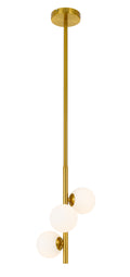 TFS 3 LTS PENDANT 3x6wG9max L:220W:245H:600 ROD:2x6001x300 ANT GOLD FRAME/OPAL MATT GLASS