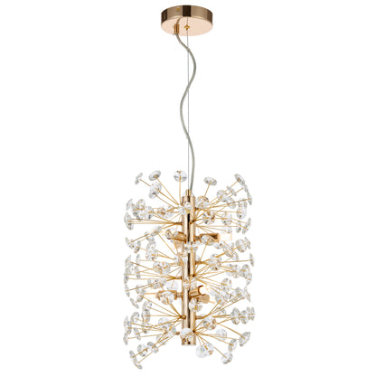 Oviedo TFS 6LT VERTICAL PENDANT 6x6wG9max D300 H350 CAB.2M CRYS H130 GOLD / CLEAR