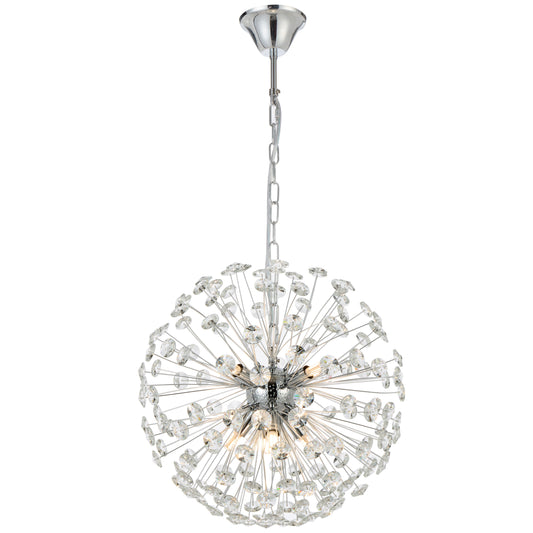 TFS 8 LT PENDANT 8x6wG9max D:400 CHAIN 2M CRYS H:160 CHROME / CLEAR