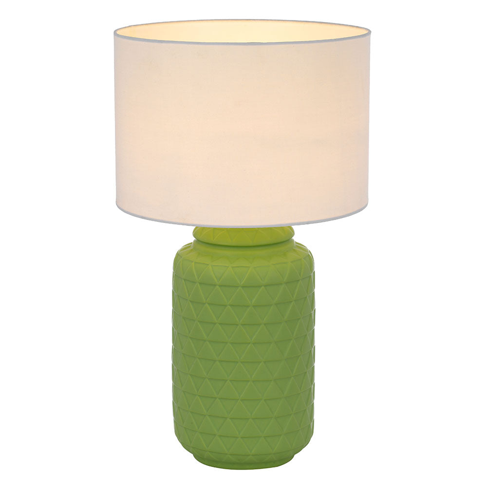 TFS CERAMIC TABLE LAMP 25wE27max D:300 H:530 GREEN / WHITE