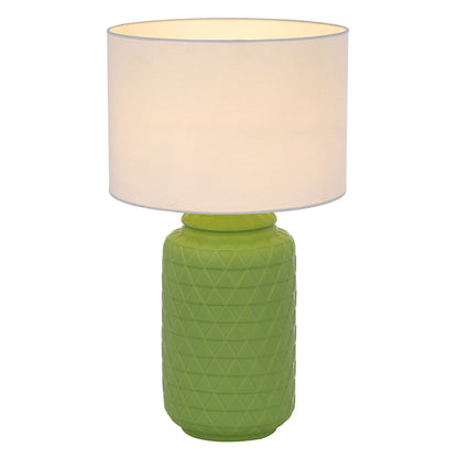 TFS CERAMIC TABLE LAMP 25wE27max D:300 H:530 GREEN / WHITE